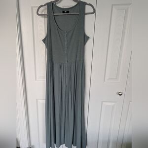Frye Easy Button Front Midaxi Dress in light muted blue size medium NWOT